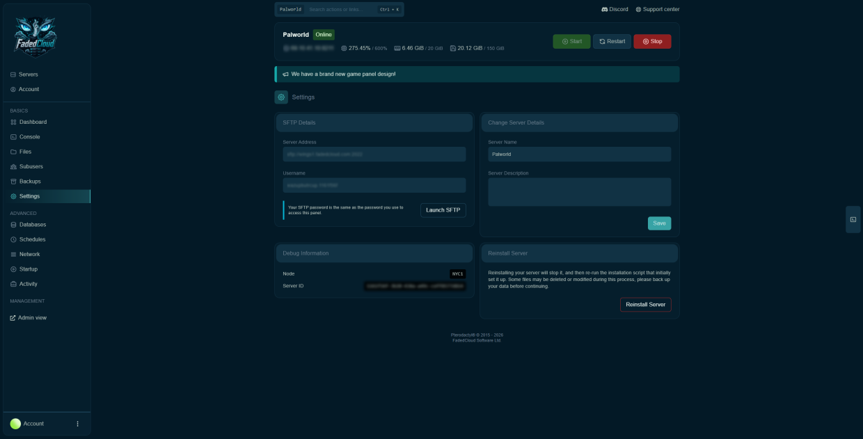 Server settings